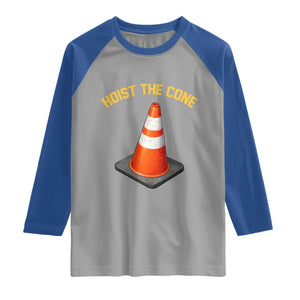 Vintage Hoist The Cone Victory Graphic Raglan Shirt Funny Baseball Fan Pride Celebration IYKYK Meme TS02 Sport Gray Royal Print Your Wear