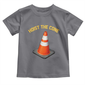 Vintage Hoist The Cone Victory Graphic Toddler T Shirt Funny Baseball Fan Pride Celebration IYKYK Meme TS02 Charcoal Print Your Wear
