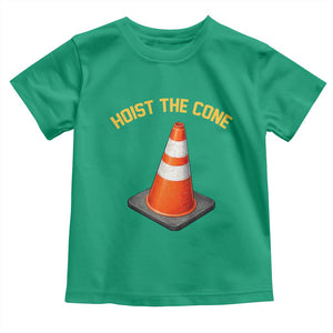 Vintage Hoist The Cone Victory Graphic Toddler T Shirt Funny Baseball Fan Pride Celebration IYKYK Meme TS02 Irish Green Print Your Wear
