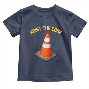 Vintage Hoist The Cone Victory Graphic Toddler T Shirt Funny Baseball Fan Pride Celebration IYKYK Meme TS02 Navy Print Your Wear