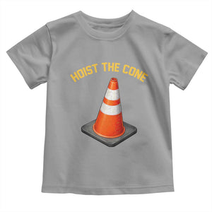 Vintage Hoist The Cone Victory Graphic Toddler T Shirt Funny Baseball Fan Pride Celebration IYKYK Meme TS02 Sport Gray Print Your Wear