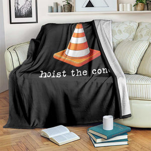 Minimalist Hoist The Cone Typography Throw Blanket Funny Baseball Fan Pride Celebration IYKYK Meme TS02 Print Your Wear