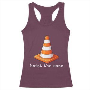 Minimalist Hoist The Cone Typography Racerback Tank Top Funny Baseball Fan Pride Celebration IYKYK Meme TS02 Maroon Print Your Wear
