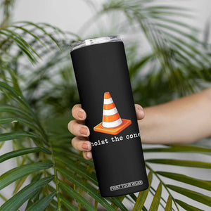 Minimalist Hoist The Cone Typography Skinny Tumbler Funny Baseball Fan Pride Celebration IYKYK Meme TS02 Print Your Wear