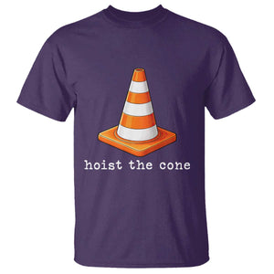 Minimalist Hoist The Cone Typography T Shirt Funny Baseball Fan Pride Celebration IYKYK Meme TS02 Purple Print Your Wear