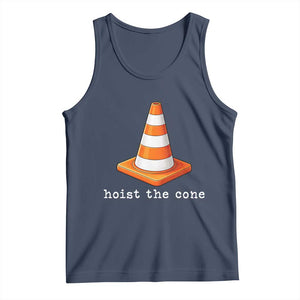 Minimalist Hoist The Cone Typography Tank Top Funny Baseball Fan Pride Celebration IYKYK Meme TS02 Navy Print Your Wear