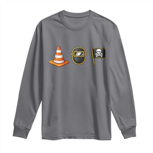 Pittsburgh Victory Icons Rebus Graphic IYKYK Meme Long Sleeve Shirt Hoist The Cone Welding Mask Jolly Roger Flag TS02 Charcoal Print Your Wear