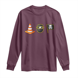 Pittsburgh Victory Icons Rebus Graphic IYKYK Meme Long Sleeve Shirt Hoist The Cone Welding Mask Jolly Roger Flag TS02 Maroon Print Your Wear