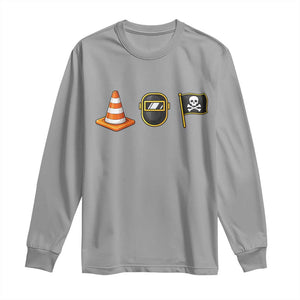 Pittsburgh Victory Icons Rebus Graphic IYKYK Meme Long Sleeve Shirt Hoist The Cone Welding Mask Jolly Roger Flag TS02 Sport Gray Print Your Wear