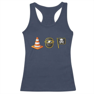 Pittsburgh Victory Icons Rebus Graphic IYKYK Meme Racerback Tank Top Hoist The Cone Welding Mask Jolly Roger Flag TS02 Navy Print Your Wear