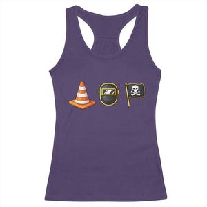 Pittsburgh Victory Icons Rebus Graphic IYKYK Meme Racerback Tank Top Hoist The Cone Welding Mask Jolly Roger Flag TS02 Purple Print Your Wear