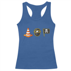 Pittsburgh Victory Icons Rebus Graphic IYKYK Meme Racerback Tank Top Hoist The Cone Welding Mask Jolly Roger Flag TS02 Royal Blue Print Your Wear