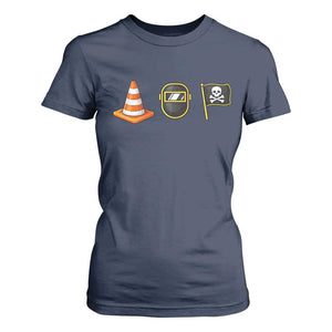 Pittsburgh Victory Icons Rebus Graphic IYKYK Meme T Shirt For Women Hoist The Cone Welding Mask Jolly Roger Flag TS02 Navy Print Your Wear