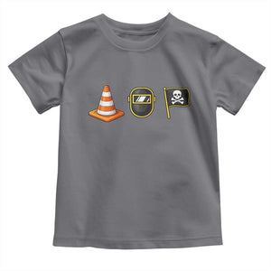 Pittsburgh Victory Icons Rebus Graphic IYKYK Meme Toddler T Shirt Hoist The Cone Welding Mask Jolly Roger Flag TS02 Charcoal Print Your Wear