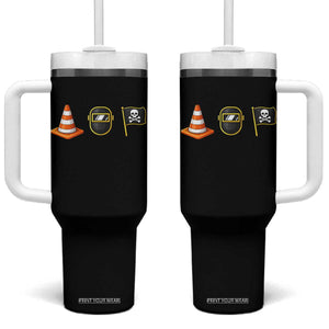 Pittsburgh Victory Icons Rebus Graphic IYKYK Meme Tumbler With Handle Hoist The Cone Welding Mask Jolly Roger Flag TS02 One Size: 40 oz Black Print Your Wear
