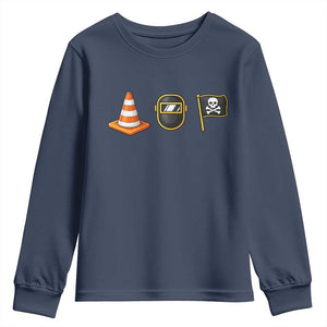 Pittsburgh Victory Icons Rebus Graphic IYKYK Meme Youth Sweatshirt Hoist The Cone Welding Mask Jolly Roger Flag TS02 Navy Print Your Wear