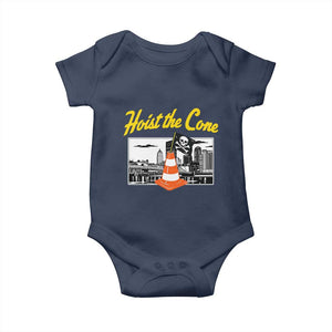 Pittsburgh Skyline Victory Hoist The Cone Meme Baby Onesie Funny Sports Fan Celebration TS02 Navy Print Your Wear