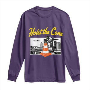 Pittsburgh Skyline Victory Hoist The Cone Meme Long Sleeve Shirt Funny Sports Fan Celebration TS02 Purple Print Your Wear