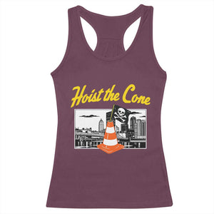 Pittsburgh Skyline Victory Hoist The Cone Meme Racerback Tank Top Funny Sports Fan Celebration TS02 Maroon Print Your Wear