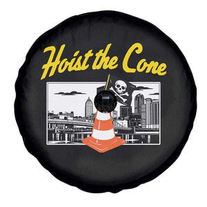 Pittsburgh Skyline Victory Hoist The Cone Meme Spare Tire Cover Funny Sports Fan Celebration TS02 Print Your Wear