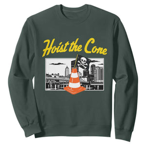 Pittsburgh Skyline Victory Hoist The Cone Meme Sweatshirt Funny Sports Fan Celebration TS02 Dark Forest Green Print Your Wear