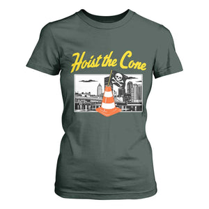 Pittsburgh Skyline Victory Hoist The Cone Meme T Shirt For Women Funny Sports Fan Celebration TS02 Dark Forest Green Print Your Wear