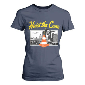 Pittsburgh Skyline Victory Hoist The Cone Meme T Shirt For Women Funny Sports Fan Celebration TS02 Navy Print Your Wear