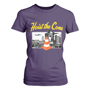 Pittsburgh Skyline Victory Hoist The Cone Meme T Shirt For Women Funny Sports Fan Celebration TS02 Purple Print Your Wear