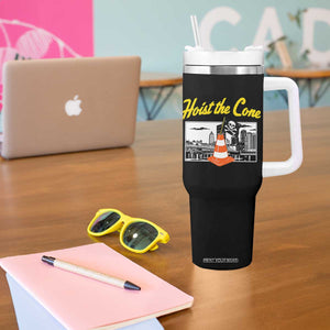 Pittsburgh Skyline Victory Hoist The Cone Meme Tumbler With Handle Funny Sports Fan Celebration TS02 Print Your Wear
