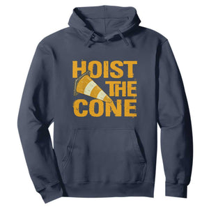 Vintage Hoist The Cone Distressed Graphic Hoodie Funny Sports Meme Baseball Fan Victory Celebration TS02 Navy Print Your Wear