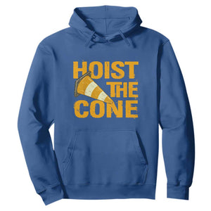 Vintage Hoist The Cone Distressed Graphic Hoodie Funny Sports Meme Baseball Fan Victory Celebration TS02 Royal Blue Print Your Wear
