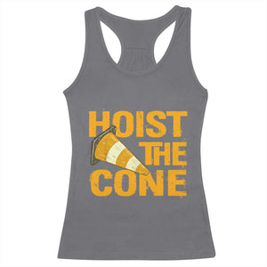 Vintage Hoist The Cone Distressed Graphic Racerback Tank Top Funny Sports Meme Baseball Fan Victory Celebration TS02 Charcoal Print Your Wear