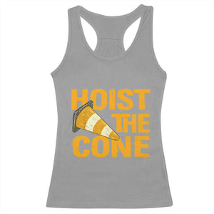 Vintage Hoist The Cone Distressed Graphic Racerback Tank Top Funny Sports Meme Baseball Fan Victory Celebration TS02 Sport Gray Print Your Wear