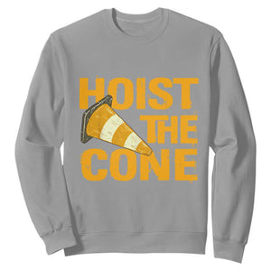 Vintage Hoist The Cone Distressed Graphic Sweatshirt Funny Sports Meme Baseball Fan Victory Celebration TS02 Sport Gray Print Your Wear