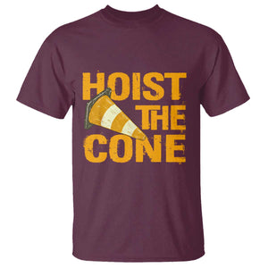 Vintage Hoist The Cone Distressed Graphic T Shirt Funny Sports Meme Baseball Fan Victory Celebration TS02 Maroon Print Your Wear