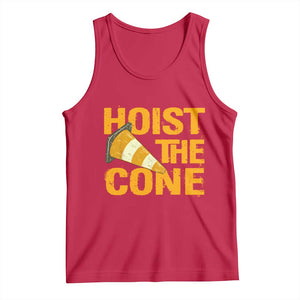 Vintage Hoist The Cone Distressed Graphic Tank Top Funny Sports Meme Baseball Fan Victory Celebration TS02 Red Print Your Wear