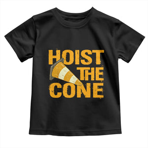 Vintage Hoist The Cone Distressed Graphic Toddler T Shirt Funny Sports Meme Baseball Fan Victory Celebration TS02 Black Print Your Wear