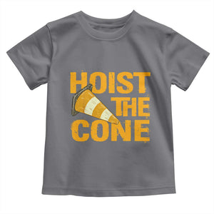 Vintage Hoist The Cone Distressed Graphic Toddler T Shirt Funny Sports Meme Baseball Fan Victory Celebration TS02 Charcoal Print Your Wear