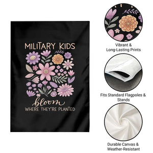 Military Kids Bloom Where They are Planted Garden Flag Purple Up Month of the Military Child Floral Empowerment TS02 Print Your Wear