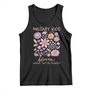 Military Kids Bloom Where They are Planted Tank Top Purple Up Month of the Military Child Floral Empowerment TS02 Black Print Your Wear