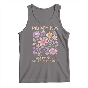 Military Kids Bloom Where They are Planted Tank Top Purple Up Month of the Military Child Floral Empowerment TS02 Deep Heather Print Your Wear