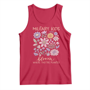 Military Kids Bloom Where They are Planted Tank Top Purple Up Month of the Military Child Floral Empowerment TS02 Red Print Your Wear