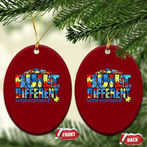 Built Different Autism Acceptance Puzzle Piece Graphic Ceramic Ornament Inspirational Neurodiversity Support TS02 Print Your Wear