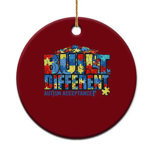 Built Different Autism Acceptance Puzzle Piece Graphic Ceramic Ornament Inspirational Neurodiversity Support TS02 1pc Red Print Your Wear