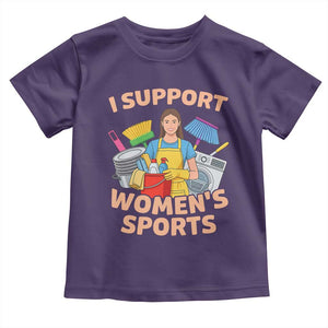 I Support Womens Sports Funny Housework Sarcastic Toddler T Shirt Edgy Humor Fan Gift TS02 Purple Print Your Wear