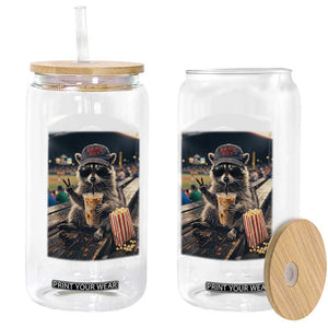 Literally Just A Bleacher Creature Funny Raccoon Baseball Graphic Glass Can Cool Game Day Fan Gift TS02 Print Your Wear
