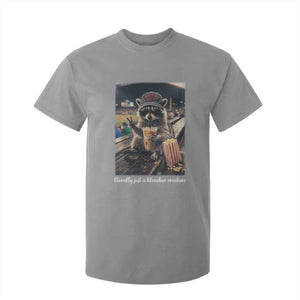 Literally Just A Bleacher Creature Funny Raccoon Baseball Graphic T Shirt For Kid Cool Game Day Fan Gift TS02 Sport Gray Print Your Wear