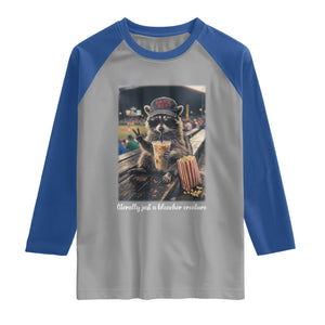 Literally Just A Bleacher Creature Funny Raccoon Baseball Graphic Raglan Shirt Cool Game Day Fan Gift TS02 Sport Gray Royal Print Your Wear