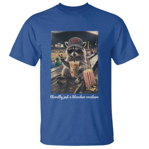 Literally Just A Bleacher Creature Funny Raccoon Baseball Graphic T Shirt Cool Game Day Fan Gift TS02 Royal Blue Print Your Wear