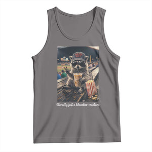 Literally Just A Bleacher Creature Funny Raccoon Baseball Graphic Tank Top Cool Game Day Fan Gift TS02 Deep Heather Print Your Wear